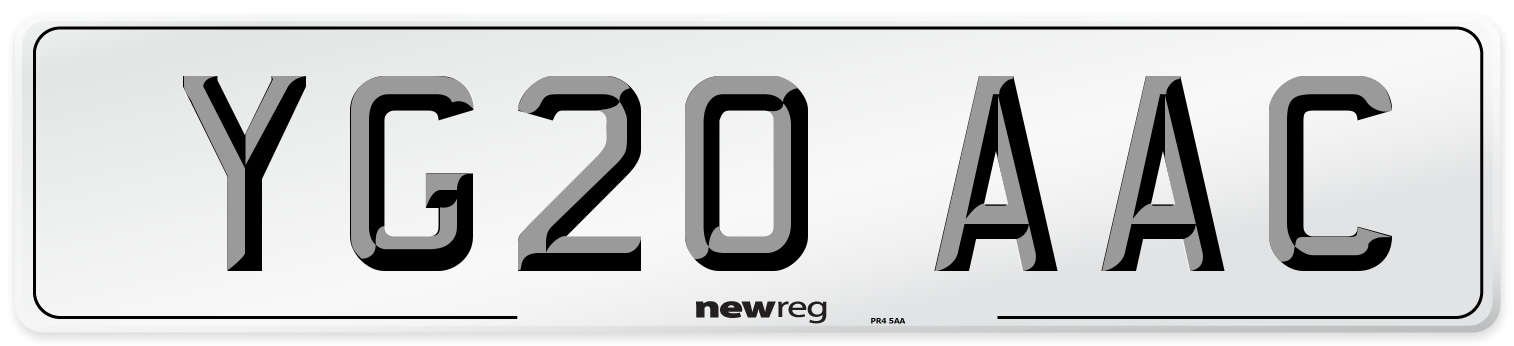 YG20 AAC Number Plate from New Reg